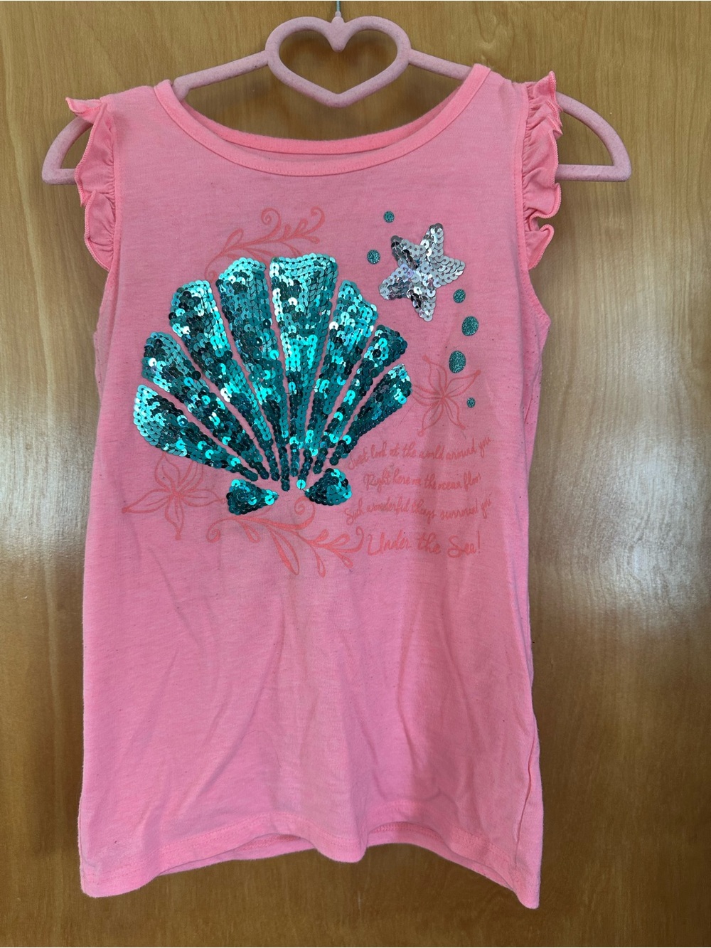Disney Pink Tank with Teal Sequin Shell